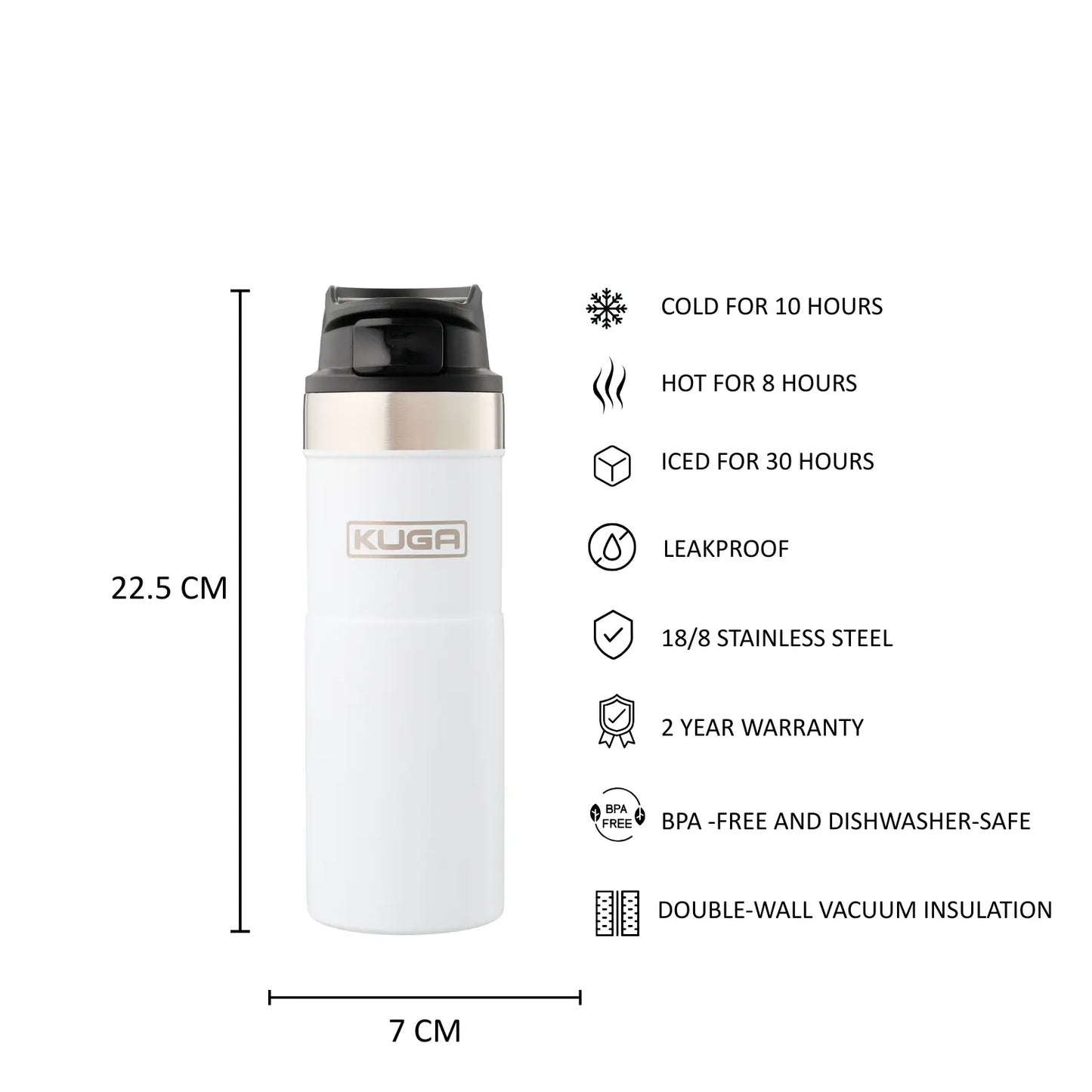 KUGA Trigger Flask 475ml White