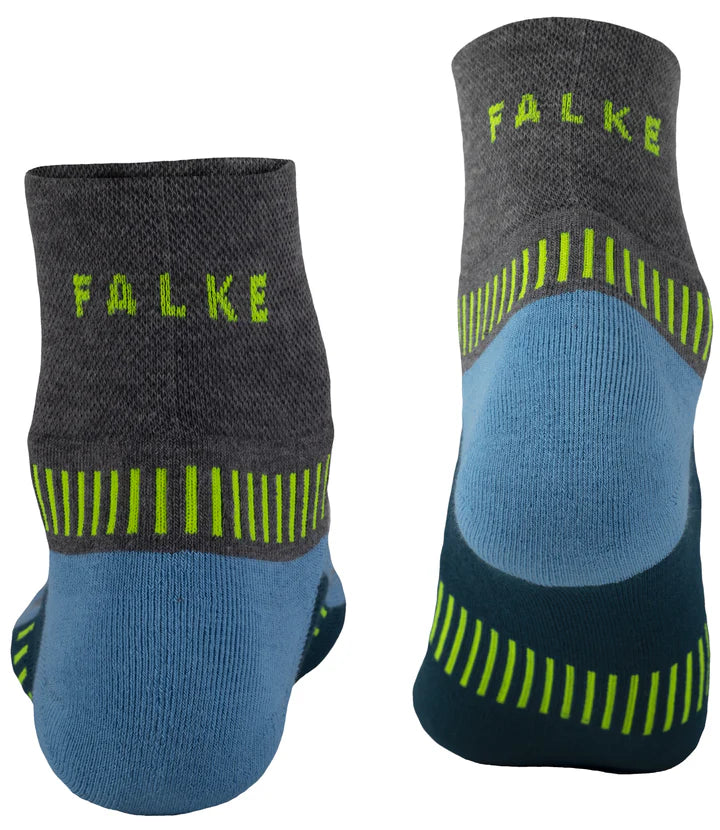 Falke Stride Anklet Socks - Grey/Teal UK 7-9