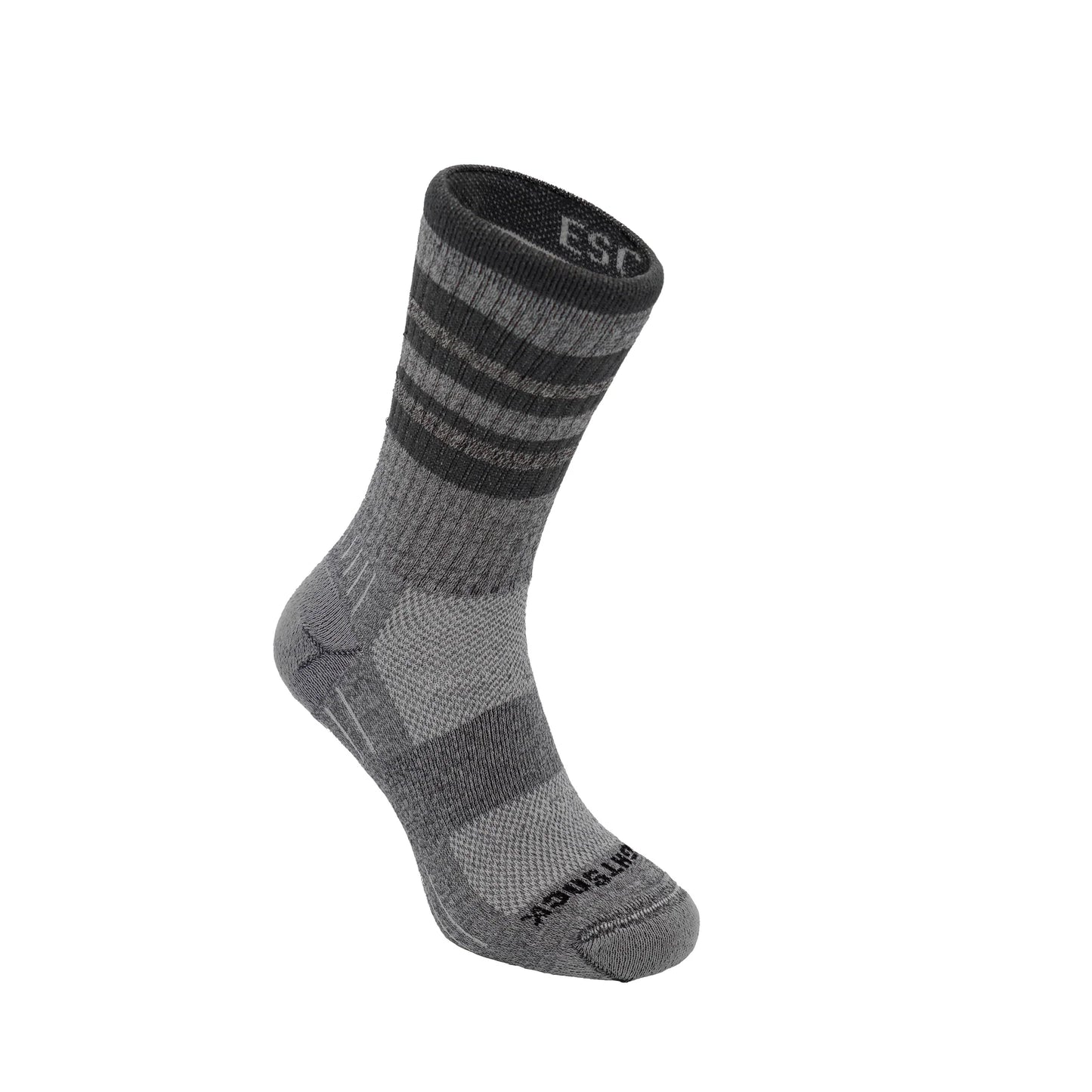 Wrightsock Escape Crew Socks Ash Twist Stripe Large