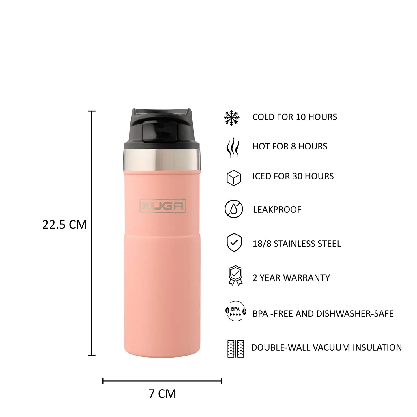 KUGA Trigger Flask 475ml Peach