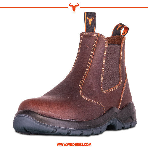 Wildebees Krokodil Mid Brown Slip-On Boots