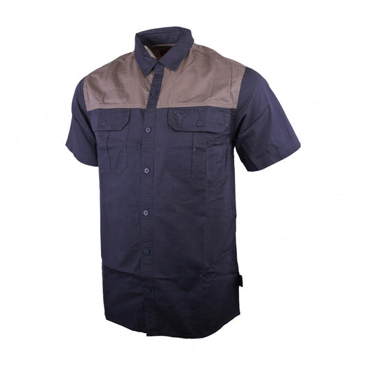 Wildebees Casual Short Sleeve Two-Tone Shirt