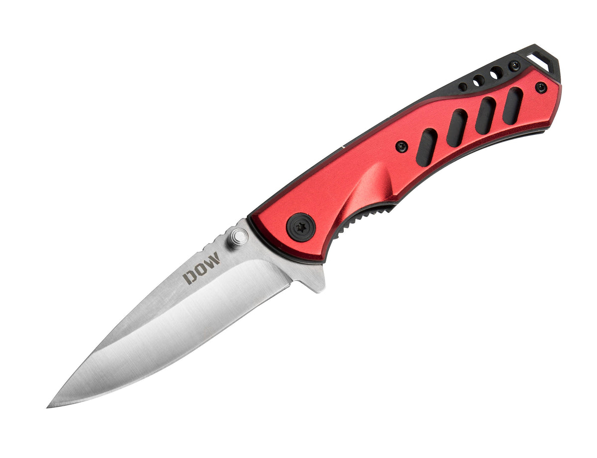 Dow K2252 Red Folding Knife with Black Inlay