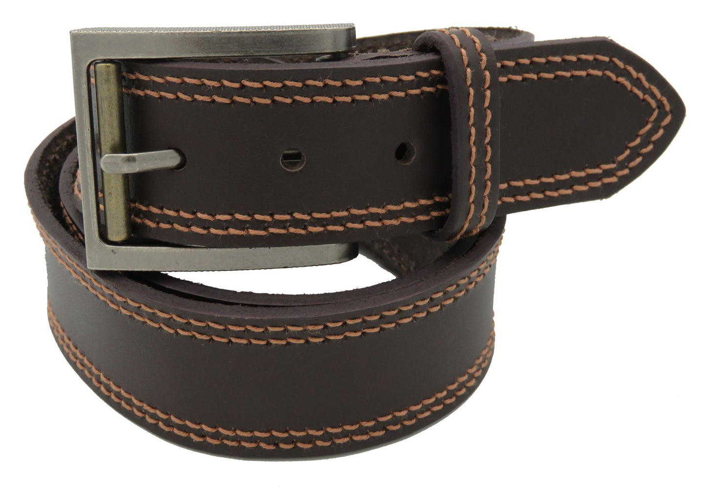 Saddler Belts Mens Double Stitch Leather Belt 40mm