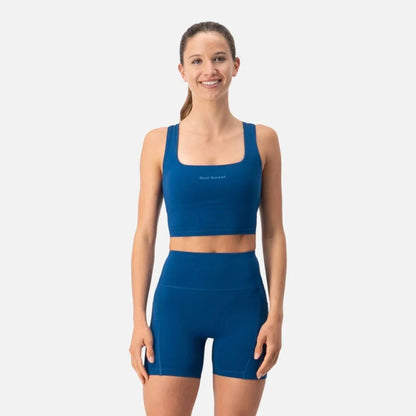 First Ascent Ladies Motion Support Crop Varsity Blue