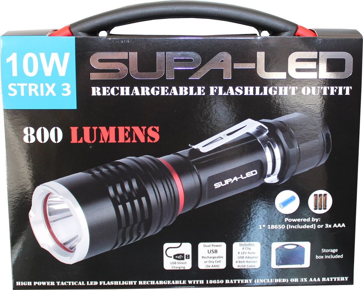 Supa LED Strix 3 800 Lumen Rechargeable Torch