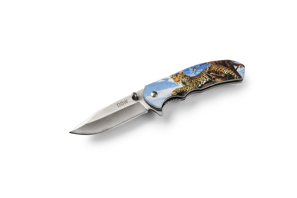 DOW Brentoni K2096 Leopard Folding Knife