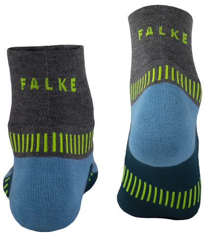 Falke Stride Anklet Socks - Grey/Teal UK 7-9