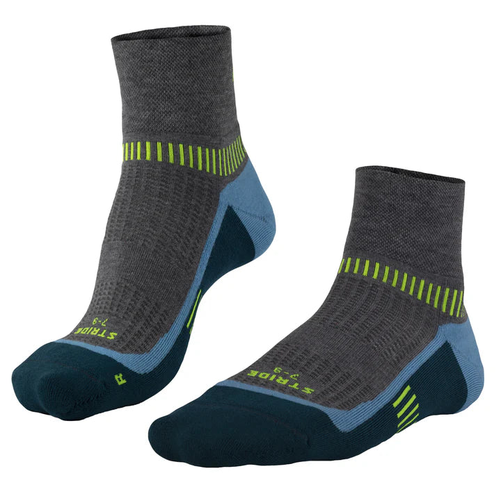 Falke Stride Anklet Socks - Grey/Teal UK 7-9