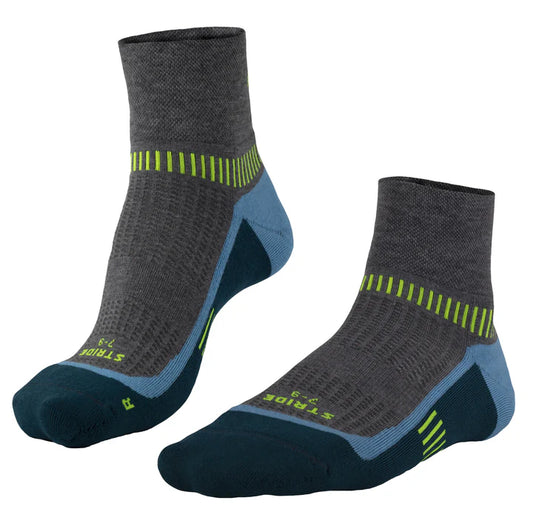 Falke Stride Anklet Socks - Grey/Teal UK 10-12