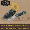 BUCK 660 PURSUIT LARGE GUT HOOK FOLDING KNIFE