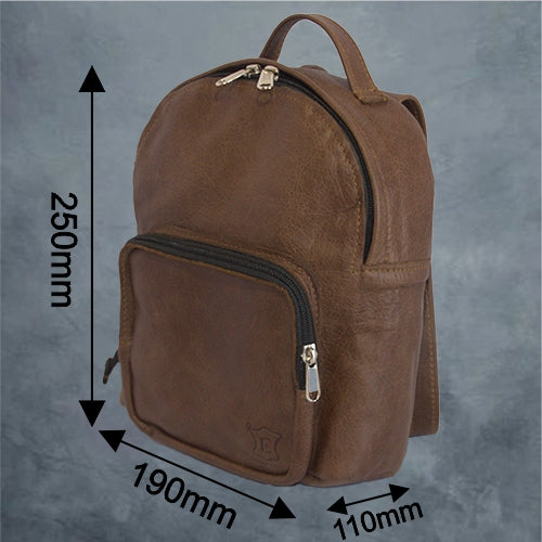 Excelsior Leather Ladies City Backpack Brandy