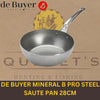 DE BUYER MINERAL B PRO STEEL SAUTE PAN 28CM