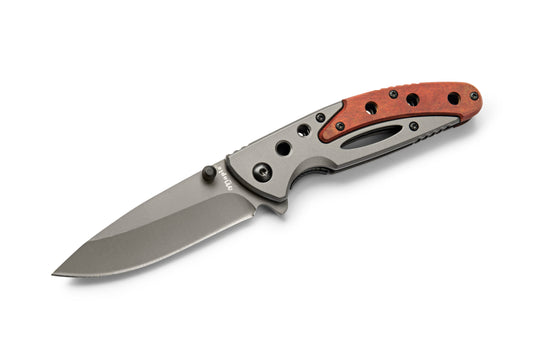 Maple Brentoni K2289 Folding Knife, Titanium/Wood, 4.5"