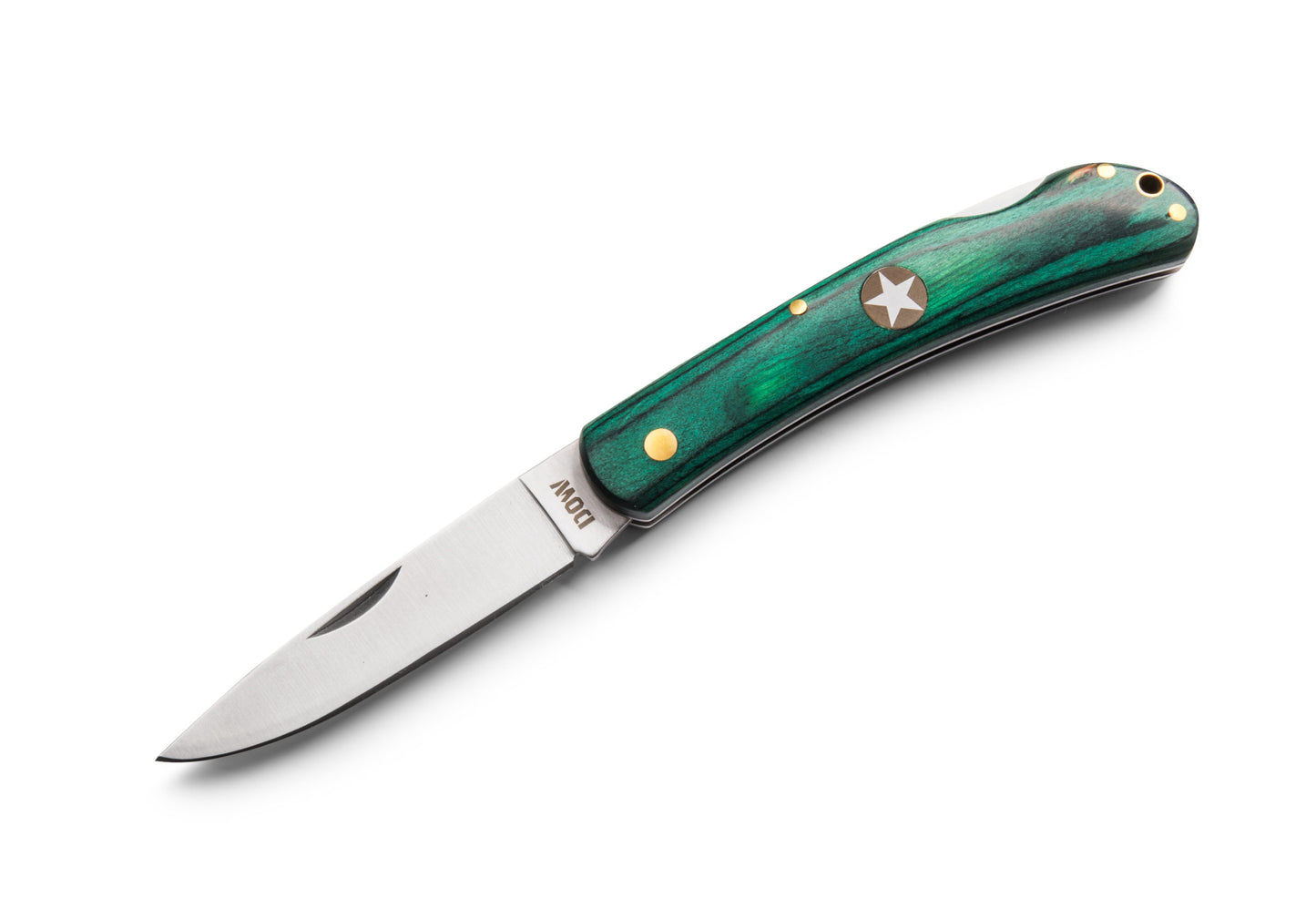 Dow Brentoni K4106GL 4" Green Pakka Wood Fixed Blade