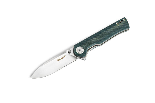 Maple Flipper Knife Blue Micarta D2