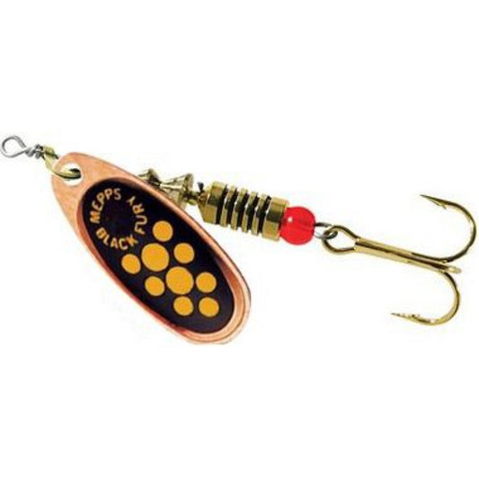 Mepps Black Fury #1 Yellow Dot Spinner