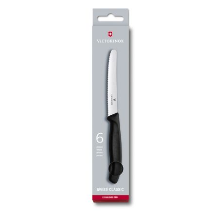 Victorinox 6-Piece Steak Knife Set Serrated Black
