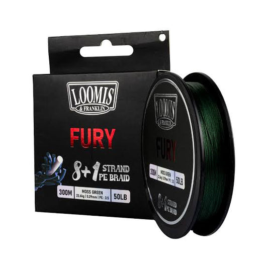 Loomis & Franklin Braid Fury 8+1 300m 50lb Moss Green