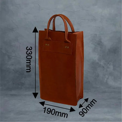 Excelsior Leather Wine Bag Square Red 2-Bottle