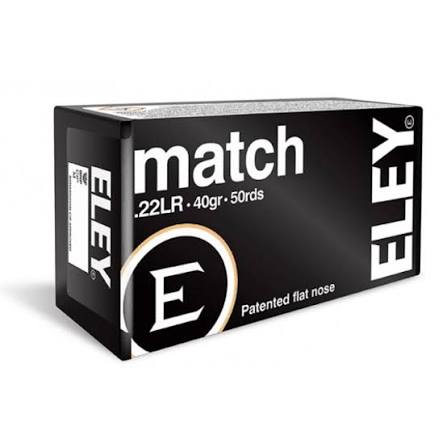 Eley Match .22 Lr 40gr Eps Flat Nose Ammunition Standard Velocity (50/Box)