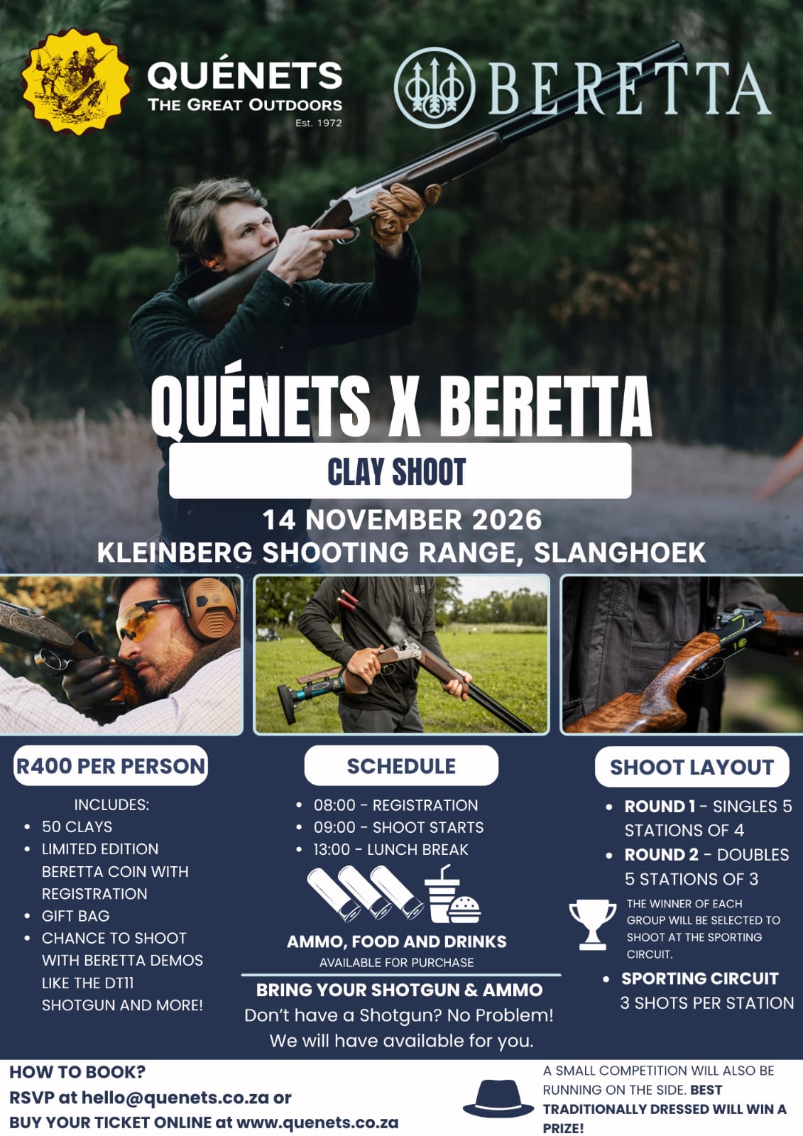 Quenets X Beretta Clay Shoot Ticket - 14 November 2026