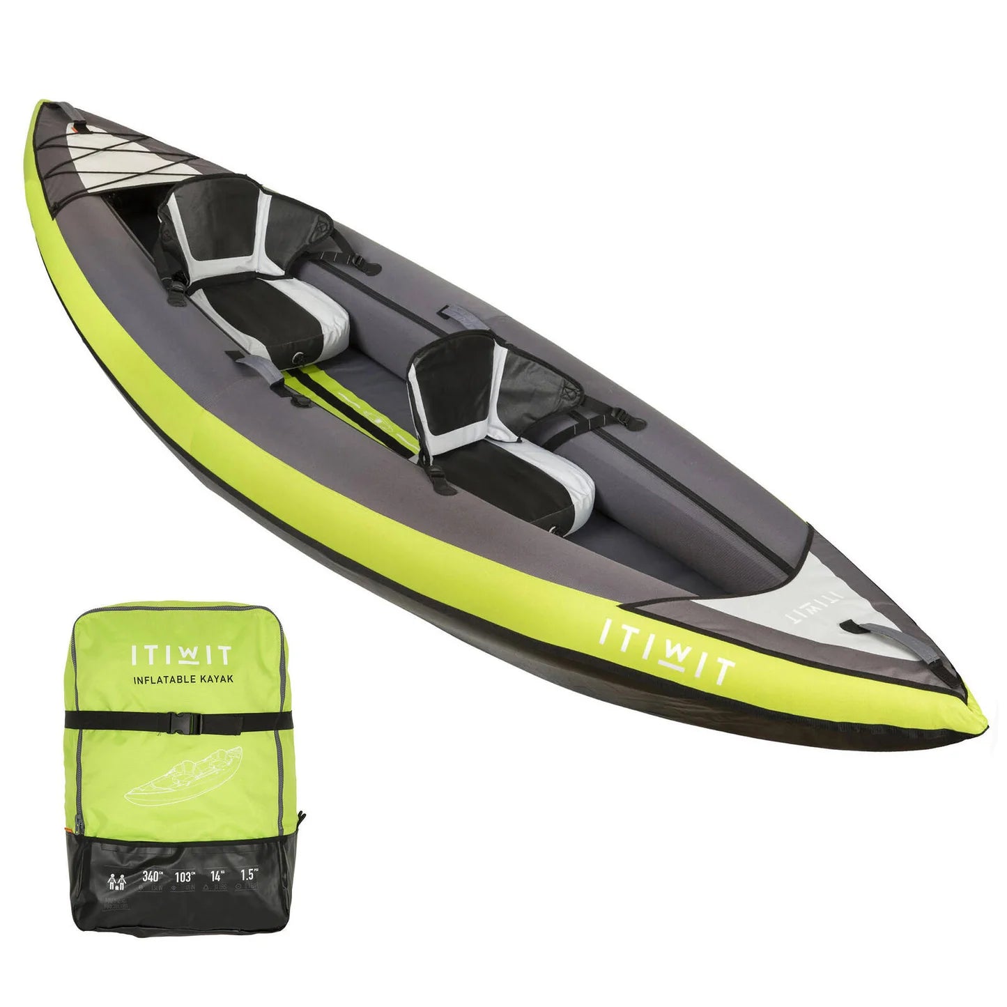 Itiwit 2-Person Inflatable Kayak Green